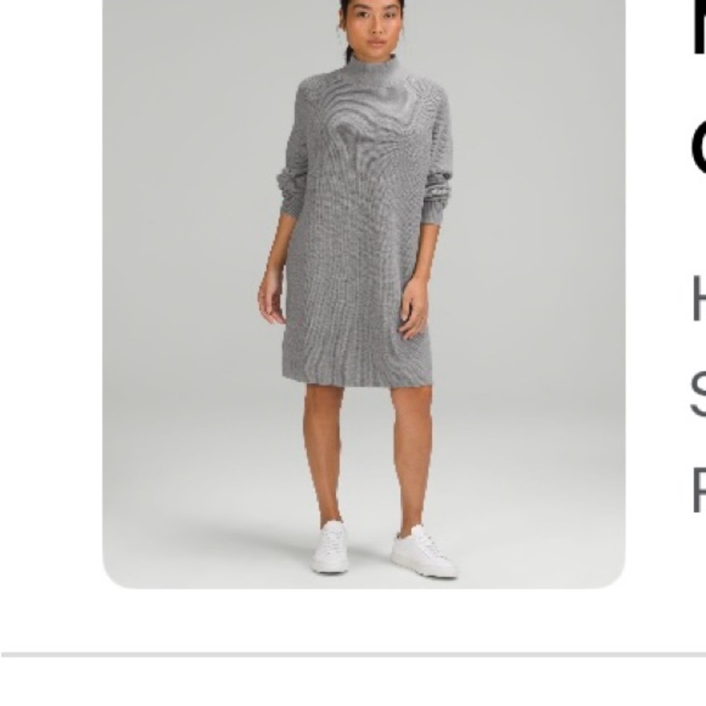 NWOT lululemon athletica Gray Merino Wool Blend Long Sleeve Dress